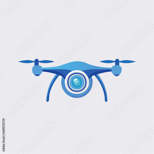 Modern Skyborne Vehicle Illustration, Blue Aerial Device for Photography and Surveillance