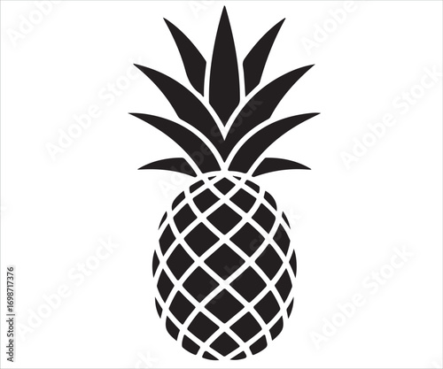 "Vector silhouette of pineapple tropical fruit illustration"