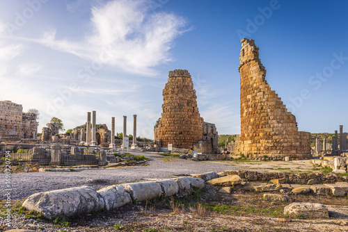View to the ruins of ancient Perge