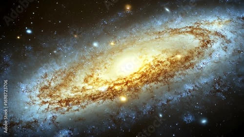 A majestic spiral galaxy, showcasing vibrant colors and intricate details against the backdrop of a vast expanse of space.