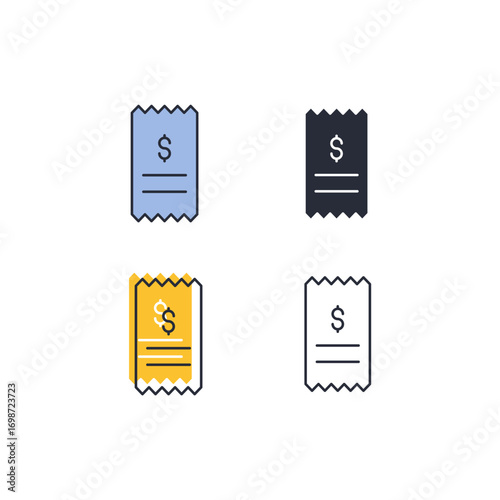 receipt icon. receipt Symbol sign for mobile concept and web design. Vector icon, Logo illustration, Vector graphics
