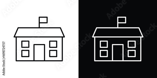 school icons. Stroke line art icons