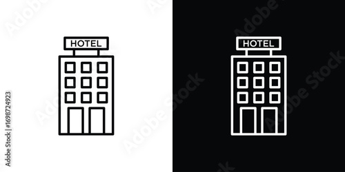 hotel icons. Stroke line art icons