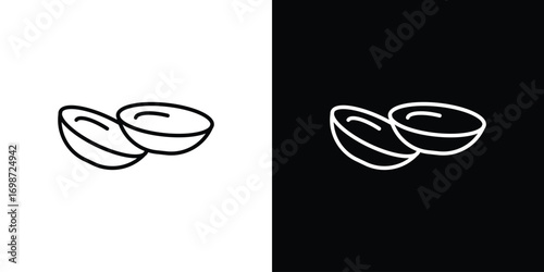 contact lenses icons. Stroke line art icons