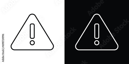 attention sign icons. Stroke line art icons