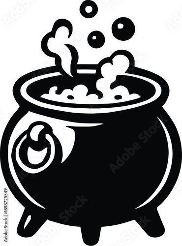 Witch Cauldron Potion Vector Illustration - Symbol of Magic and Sorcery