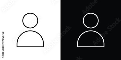 User icons. Stroke line art icons