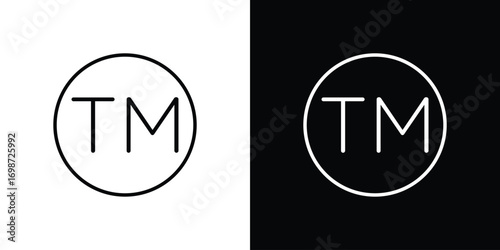 Trademark icons. Stroke line art icons