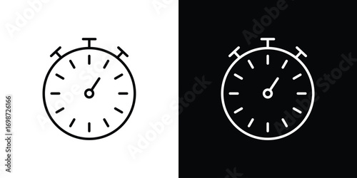 Timer icons. Stroke line art icons