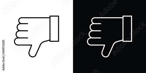 Thumbs down icons. Stroke line art icons