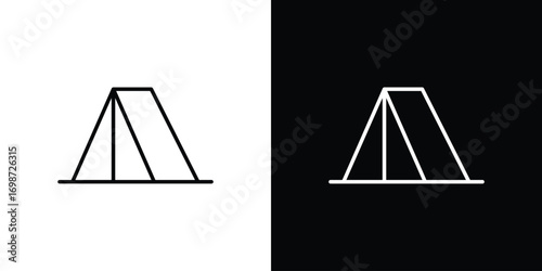 Tent icons. Stroke line art icons