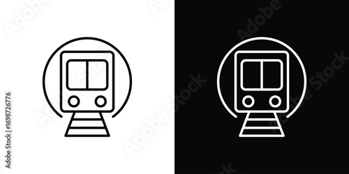 Subway icons. Stroke line art icons
