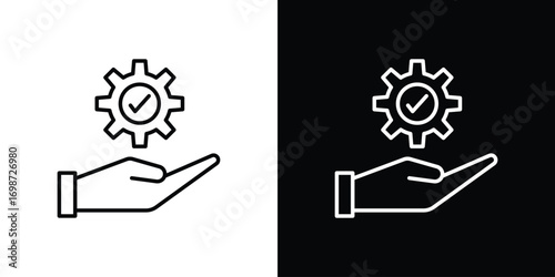 Solution Provide icons. Stroke line art icons