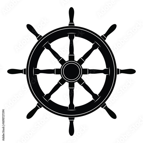Classic wooden ship's helm a symbol of maritime navigation and adventure vector