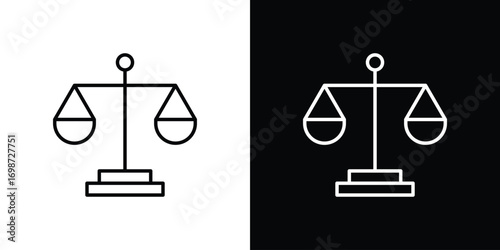 Scales icons. Stroke line art icons