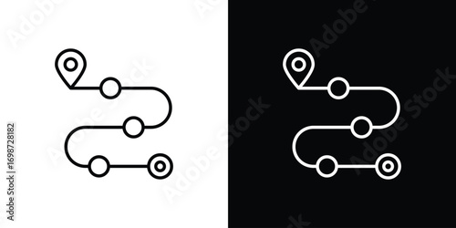 Roadmap icons. Stroke line art icons