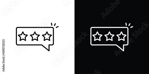 Review icons. Stroke line art icons
