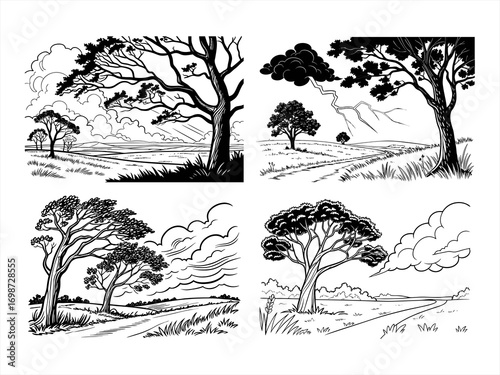 coloring page line art the before storm black vector bundle