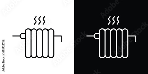 Radiator icons. Stroke line art icons