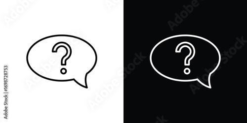Question mark icons. Stroke line art icons