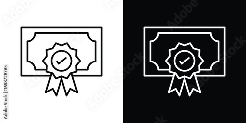 Qualification icons. Stroke line art icons