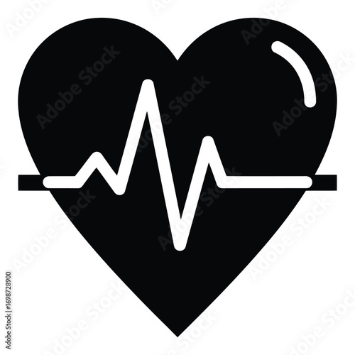 Stylized heartbeat icon representing vital signs and health monitoring vector