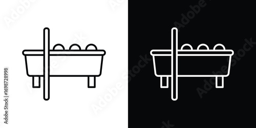 Pool table icons. Stroke line art icons