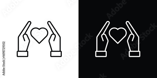 Philanthropy icons. Stroke line art icons