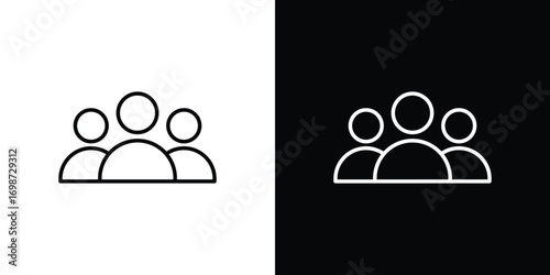 People group icons. Stroke line art icons