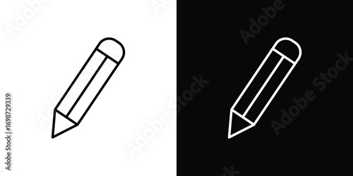 Pencil icons. Stroke line art icons