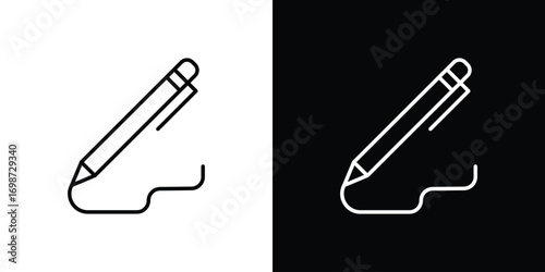 Pen icons. Stroke line art icons