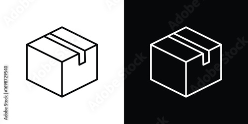 Package icons. Stroke line art icons