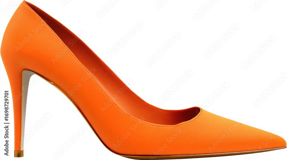 Obraz premium isolated orange high heels shoe elegant fashion footwear style png
