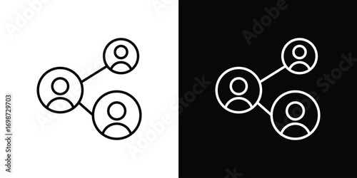 Network icons. Stroke line art icons