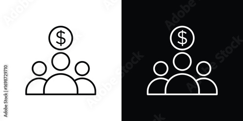 Mutual funds icons. Stroke line art icons