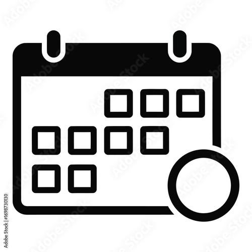 Calendar icon symbol representing dates events schedule planning organization time management vector