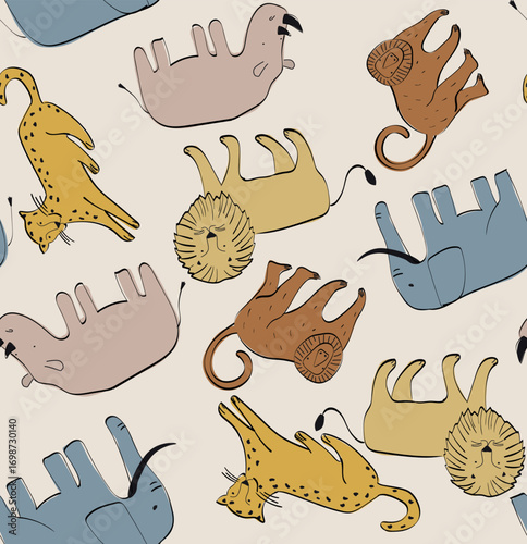 Seamless Dino pattern, print for T-shirts, textiles, wrapping paper, web. Original design with t-rex,dinosaur. grunge design for boys .