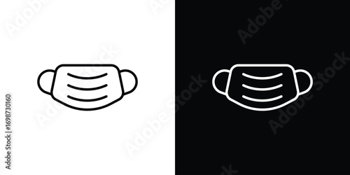 Mask icons. Stroke line art icons