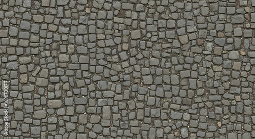 Gray Cobblestone Road Texture Seamless Rough Stone Pavement