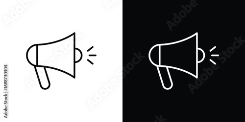 Loud Speaker icons. Stroke line art icons