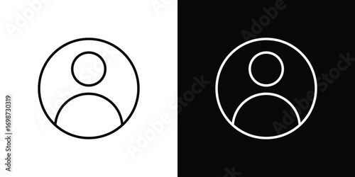 Login icons. Stroke line art icons