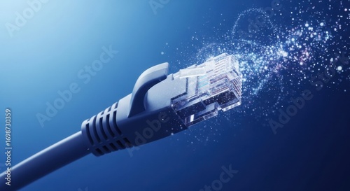 Wallpaper Mural Network cable with data stream, concept of data transfer and fast internet connection Torontodigital.ca