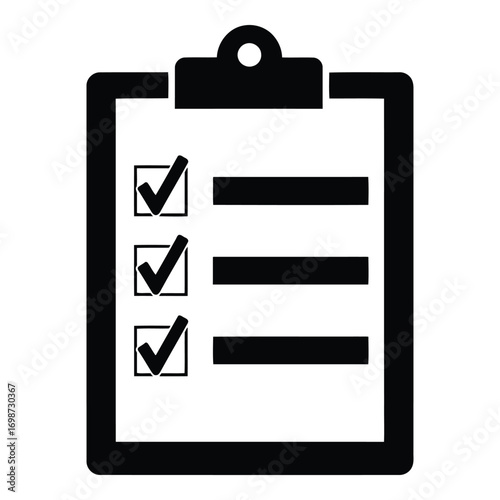 Clipboard checklist icon symbol document task list paperwork business work progress done vector