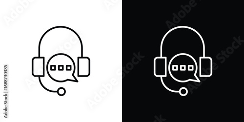 Live chat icons. Stroke line art icons