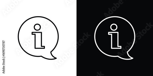 Info icons. Stroke line art icons