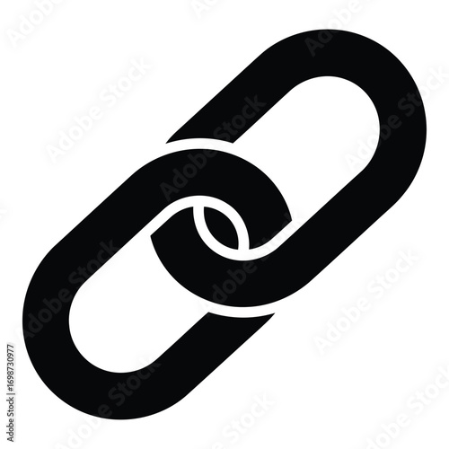 Interlocking chain link symbol representing connection and partnership vector