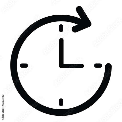 Clock icon symbolizing time passing and ongoing processes seamlessly vector