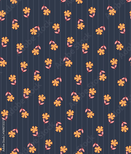 Classic Popular Flower Seamless pattern background - For easy making seamless pattern use it for filling any contours