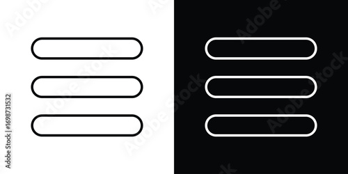 Hamburger menu icons. Stroke line art icons