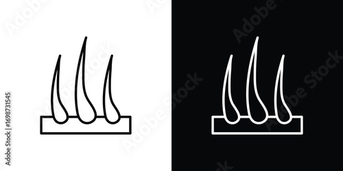 Hair icons. Stroke line art icons